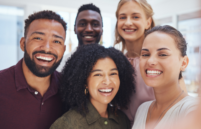 Group of smiling multi-cultural young people Group of smiling multi-cultural young people